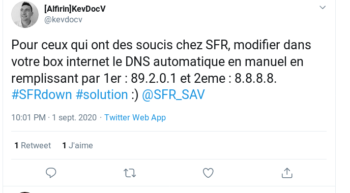 Image Tweet SFR DNS