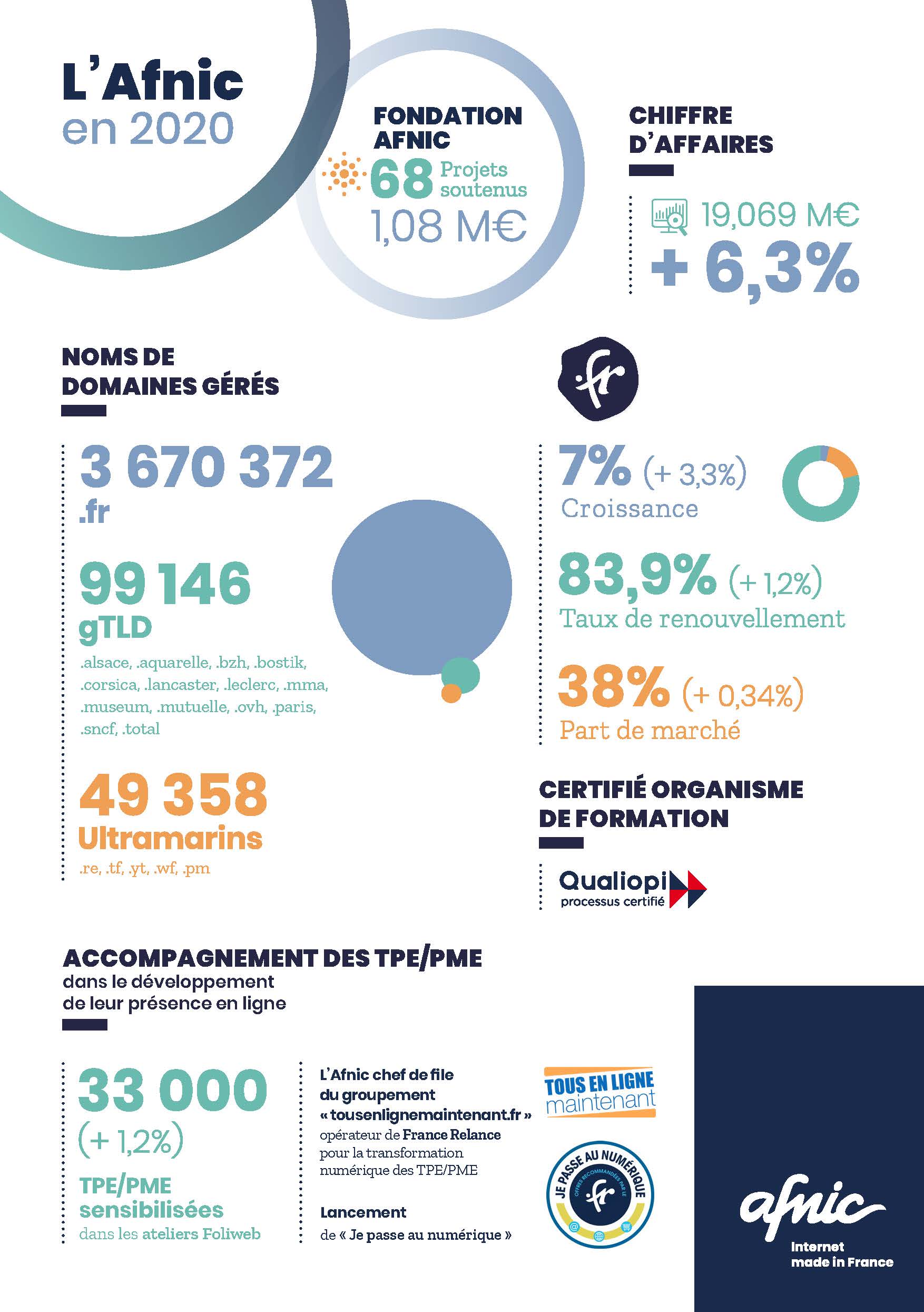 Infographie L'Afnic en 2020