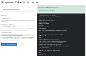 Capture d'écran du Démonstrateur SPF-DKIM-DMARC