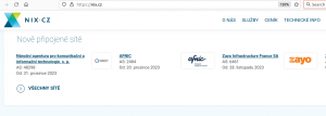 Capture d'écran du site nic.cz en tchèque.